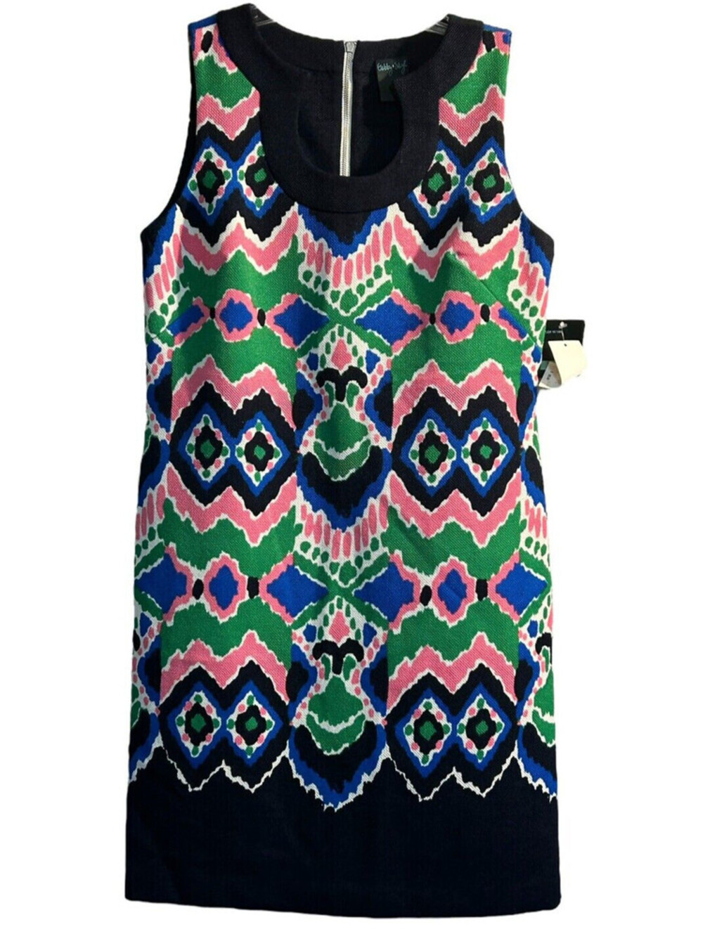 Gabby + Skye Size 8 Sleeveless Geometric Multicolor Shift Dress Hippie Colorful
